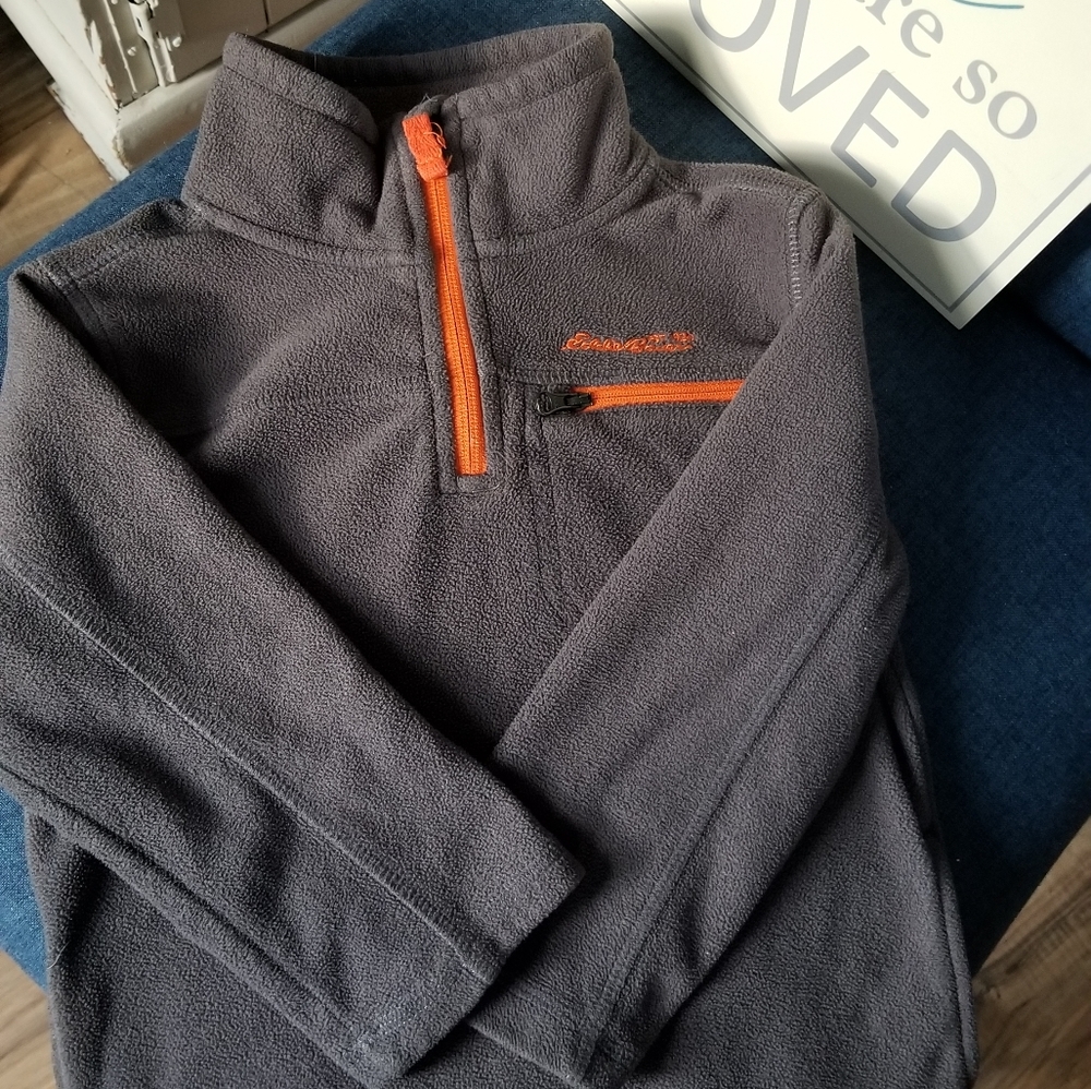 Eddie Bauer size 5 grey fleece w/orange trim.